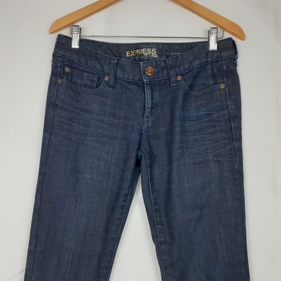 Express Blue Stella Barely Boots Jeans Sz Long 4 - Picture 5 of 8